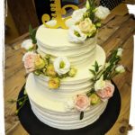 Hochzeitstorte in Streifenoptik